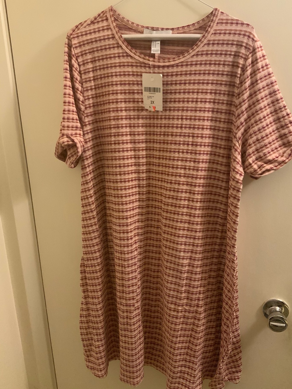 Forever 21 90s Inspired Pink Striped Knit Midi Dress